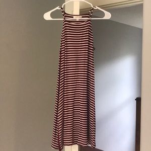 Red and white striped dress